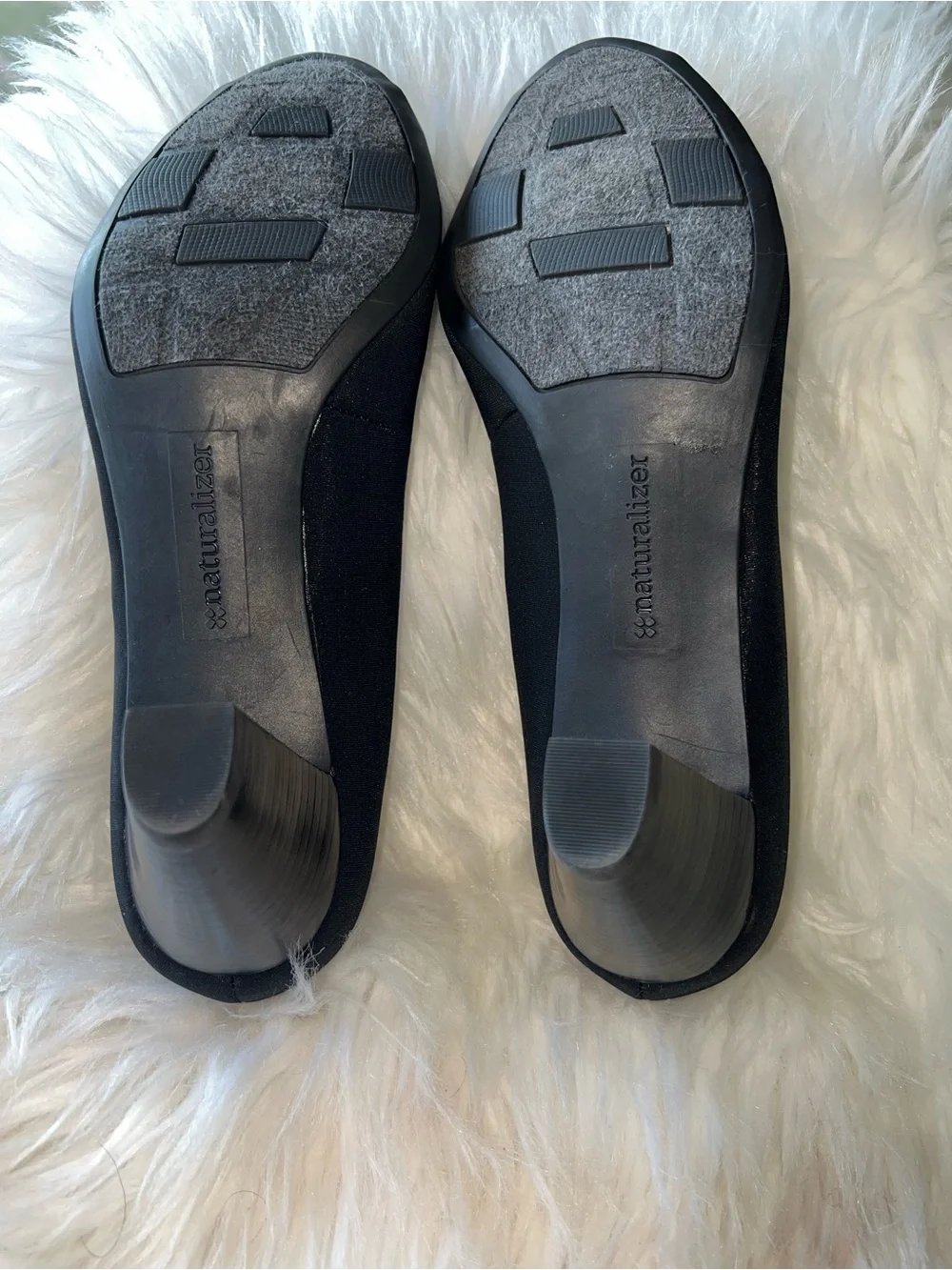 Naturalizer Black Open-Toe Heels with Button Accent